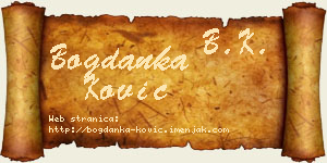 Bogdanka Ković vizit kartica